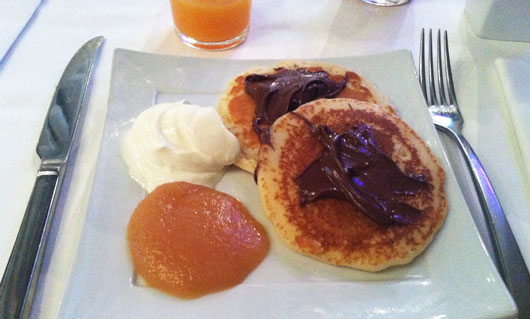 pancakes nutella fromage blanc compote brunch
